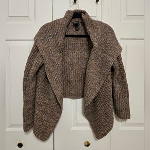 Eileen Fisher 100% Organic Cotton Open Brown Cardigan Size Large